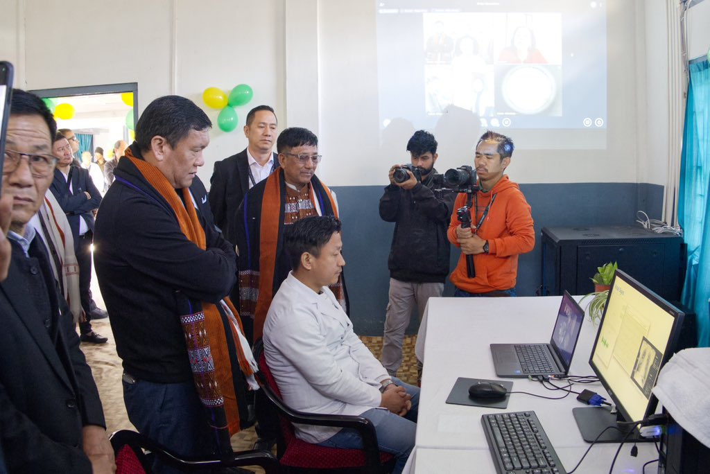 PemaKhanduBJP's tweet photo. A milestone moment!

Today launched an AI-based telehealth facility at Gyati Takka General Hospital in Ziro.

This pilot project in Ziro and Tawang will revolutionize healthcare delivery in the region.

Proud that Ziro Telehealth facility leads the way in Northeast!

Thank you Hon Min Shri @TakiTage Ji, DC Shri Vivek HP Ji, SP Shri Keni Bagra Ji, and @BJP4Arunachal leaders Shri Nani Lajie Ji and Shri Nani Oppo Ji for gracing the occasion.