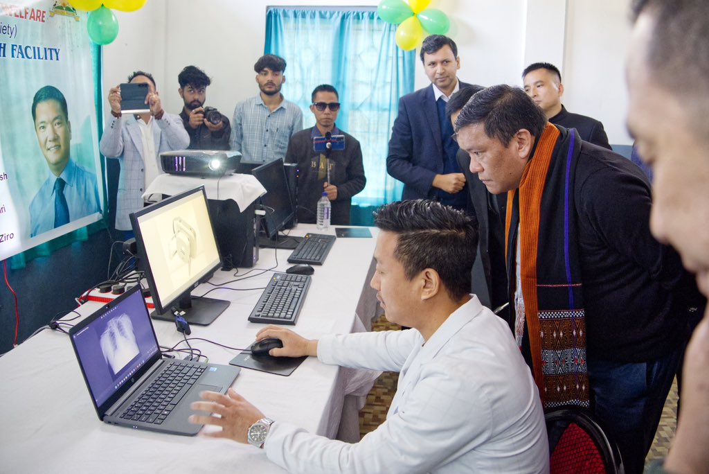 PemaKhanduBJP's tweet photo. A milestone moment!

Today launched an AI-based telehealth facility at Gyati Takka General Hospital in Ziro.

This pilot project in Ziro and Tawang will revolutionize healthcare delivery in the region.

Proud that Ziro Telehealth facility leads the way in Northeast!

Thank you Hon Min Shri @TakiTage Ji, DC Shri Vivek HP Ji, SP Shri Keni Bagra Ji, and @BJP4Arunachal leaders Shri Nani Lajie Ji and Shri Nani Oppo Ji for gracing the occasion.