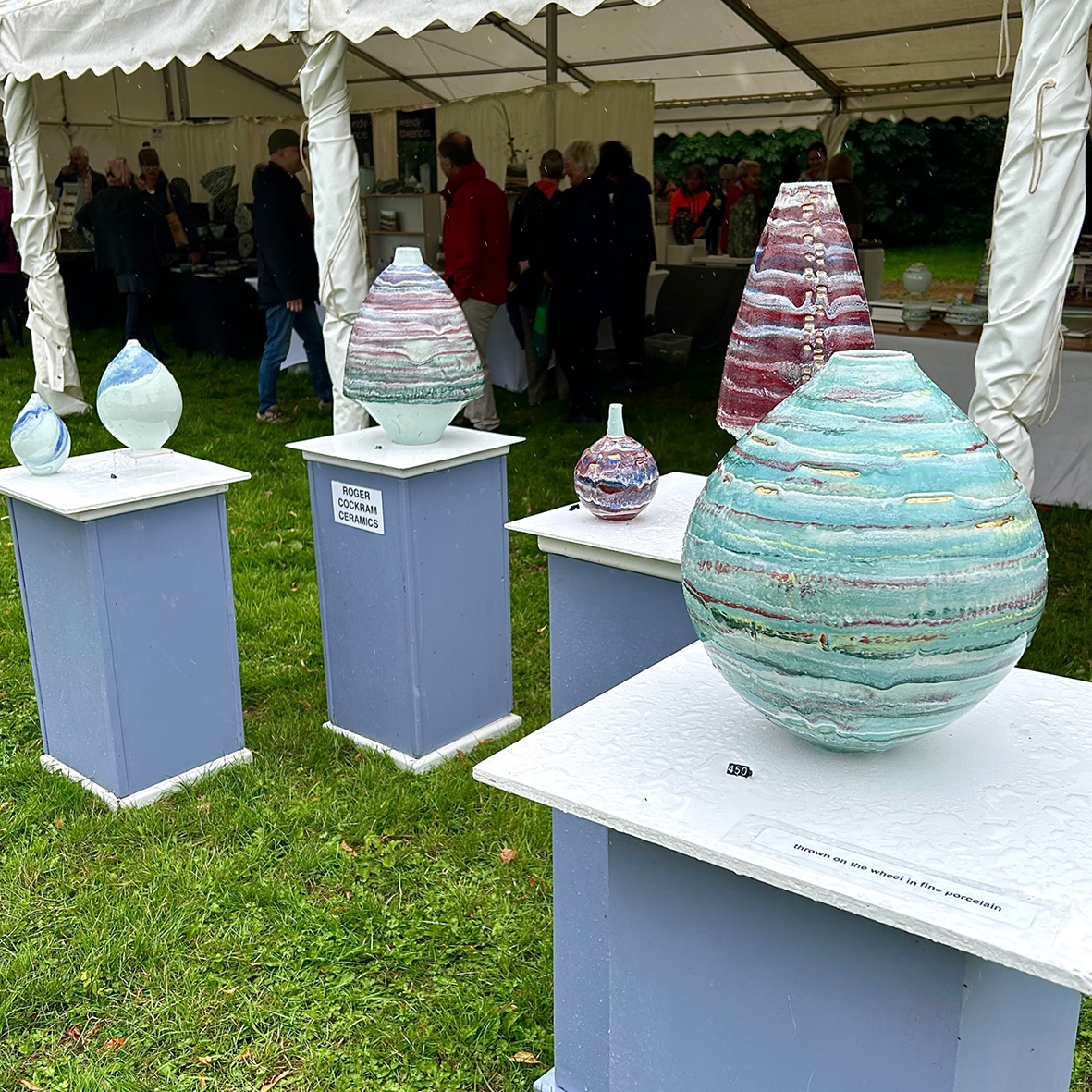 Today we're featuring one of the exhibitors within Celebrating Ceramics @waterperry  Roger Cockram Ceramics creates mostly individual pieces in fine porcelain, thrown and sometimes altered, based on observations of the sea and coastline. #MakerMonday #MondayMaker
