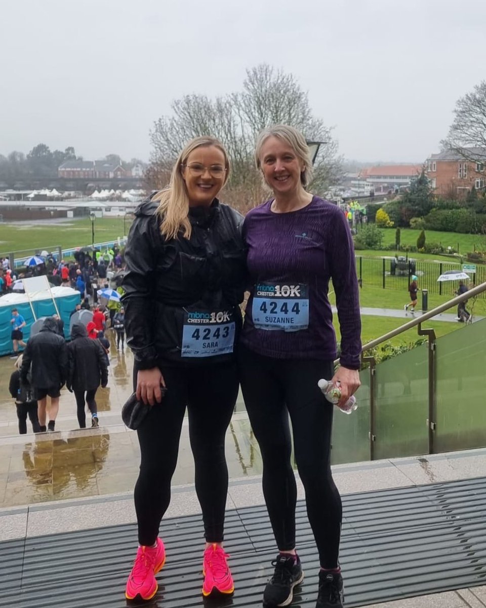 Well done Sara and Suzanne who ran the Chester 10k on the weekend!👏🏃‍♀️ Despite very wet and rainy conditions, they both made the 10k race look easy. An amazing achievement. Congratulations to you both.🌟 #chester10k