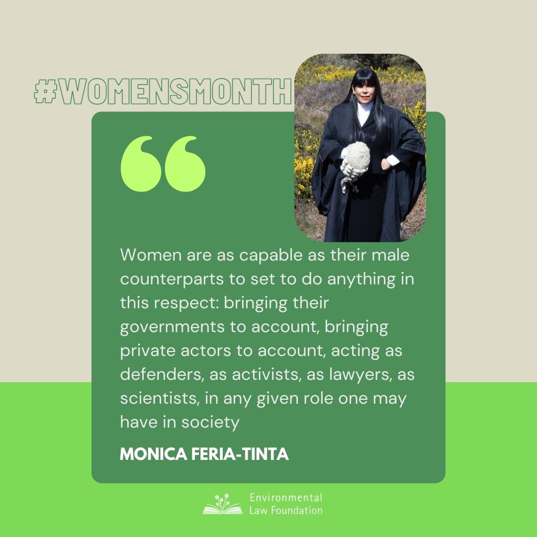 For #internationalwomensmonth we ask, 'What role can women play in promoting sustainability and environmental awareness on a national scale?' Monica Feria-Tinta answers:
