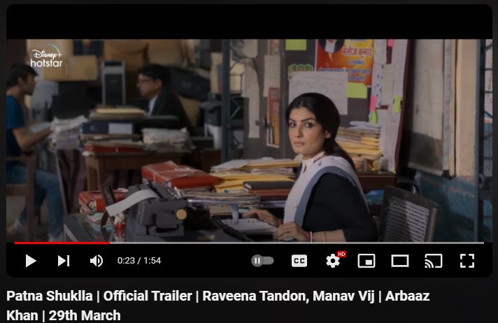 #raveenatandon is coming with a powerful content #PatnaShuklla  with Manav Vij, #SatishKaushik and #anushkakaushik. 
It's court drama with a strong story. Trailer looks good waiting for the movie.
March 29   
OTT: #Hotstar
Producer #arbaazkhan 
Director #VivekBudakoti