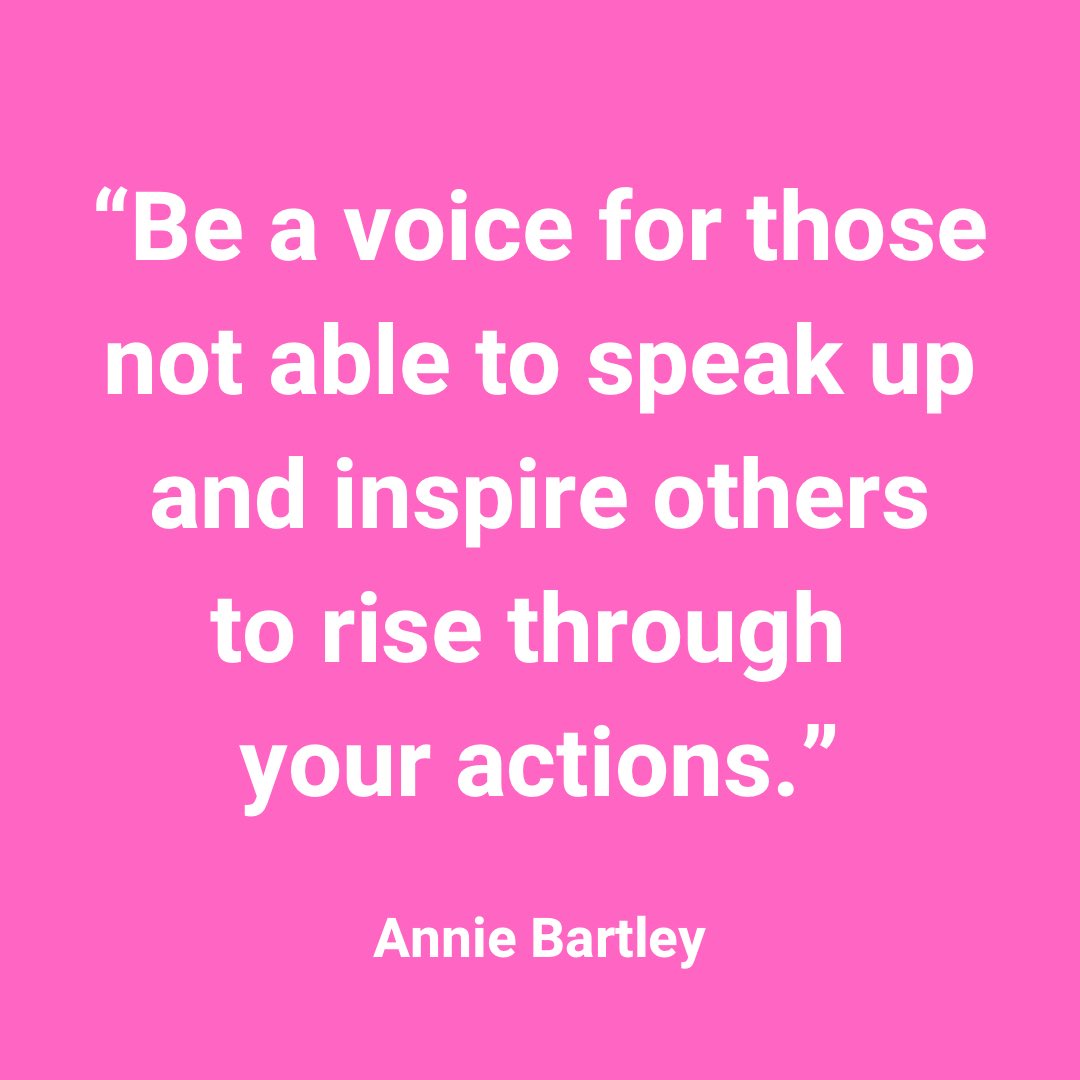 “Be a voice for those not able to speak up and inspire others to rise through your actions.” Wise words about how to inspire inclusion and forge a better world for women and girls by Annie Bartley #womensupportingwomen #womenempowerment #womeninbusiness