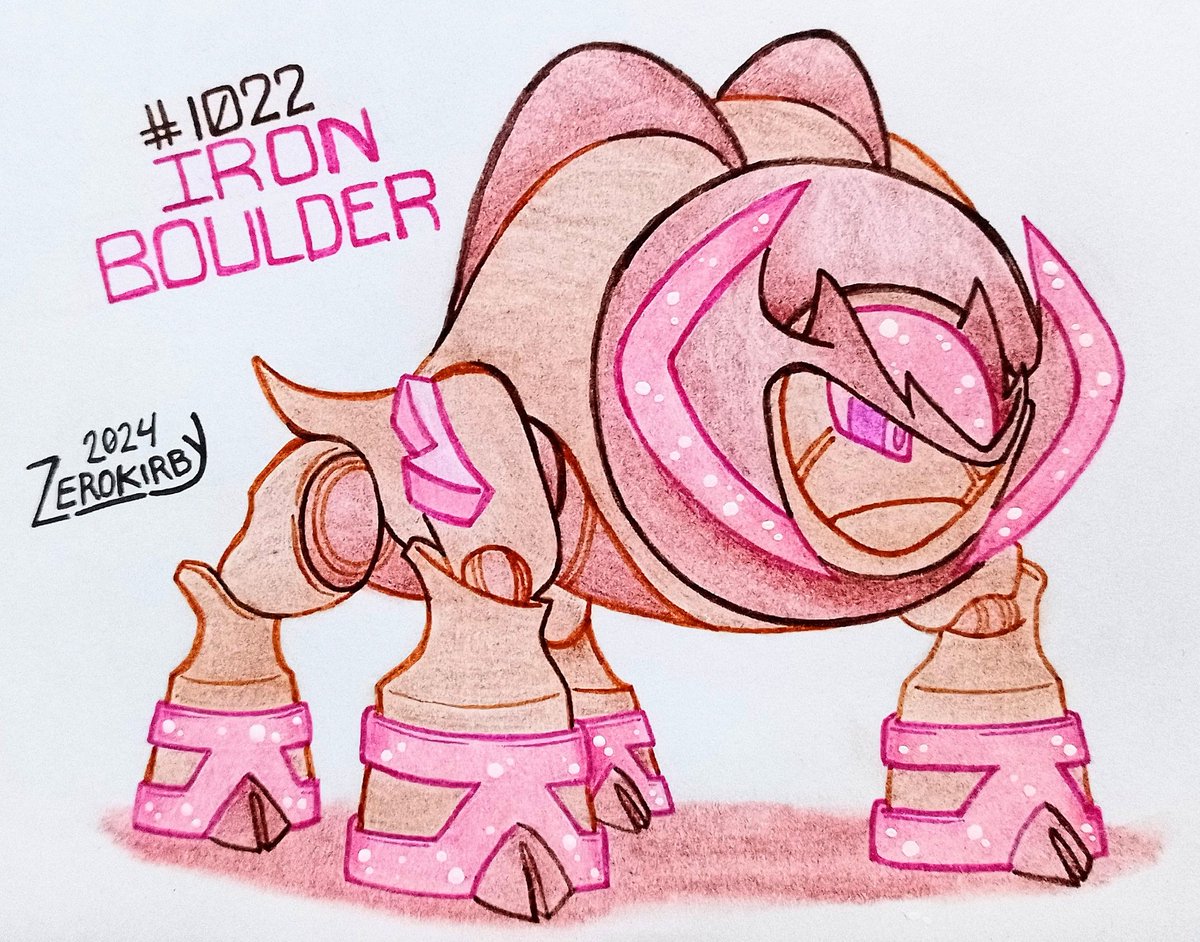 ZeroKirbyArts's tweet photo. Day 1151 of the #ZeroDex (Area Zero)

#1022 - Iron Boulder
[Rock/Psychic]

A mysterious magazine once reported a strange contraption that seems to be a Terrakion modified by some evil corporation.

#pokemon #IronBoulder #pokemonart #fanart #pokedexchallenge #traditionalart https://t.co/Sd3WQ01K5n