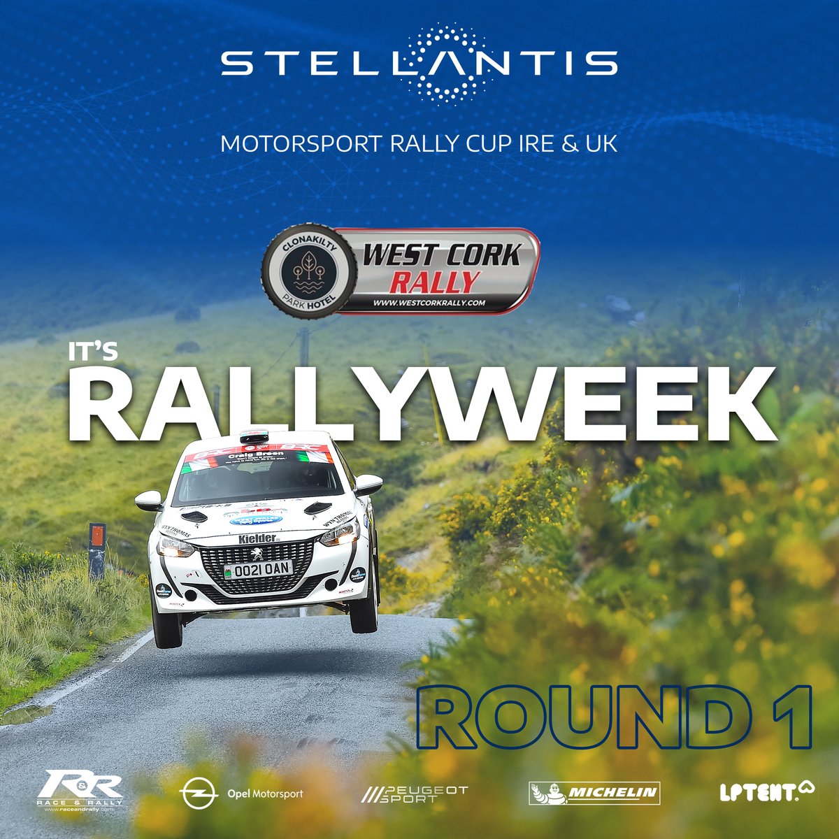 #Rallyweek! 

On Friday, we embark on a ground-breaking journey of opportunity &amp; competition as we open the Stellantis Motorsport Rally Cup IRE &amp; UK at the @irishtarmactroa <a href="/westcorkrally/">West Cork Rally</a>

It's taken months of hard work; can't wait to watch the opening round unfold.

Ready! 🤜🤛