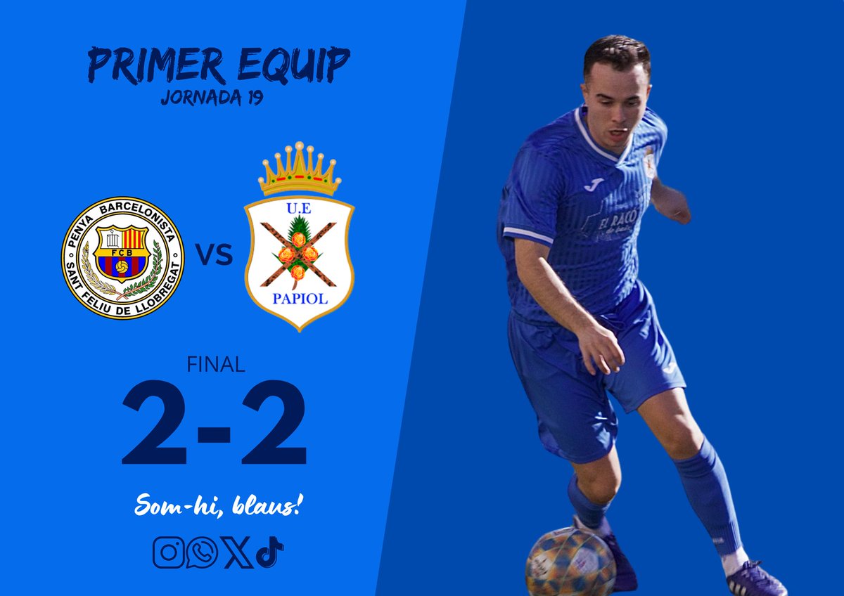 📢Així queden els resultats dels partits d’aquest cap de setmana:

✅Els veterans guanyen per 3 a 1 al Castelldefels City.

✅Els juvenils tornen a sumar tres punts després de guanyar al Sant Andreu.

🟡Els amateurs no sumen de tres després d’empatar contra la Pª Bª St. Feliu.