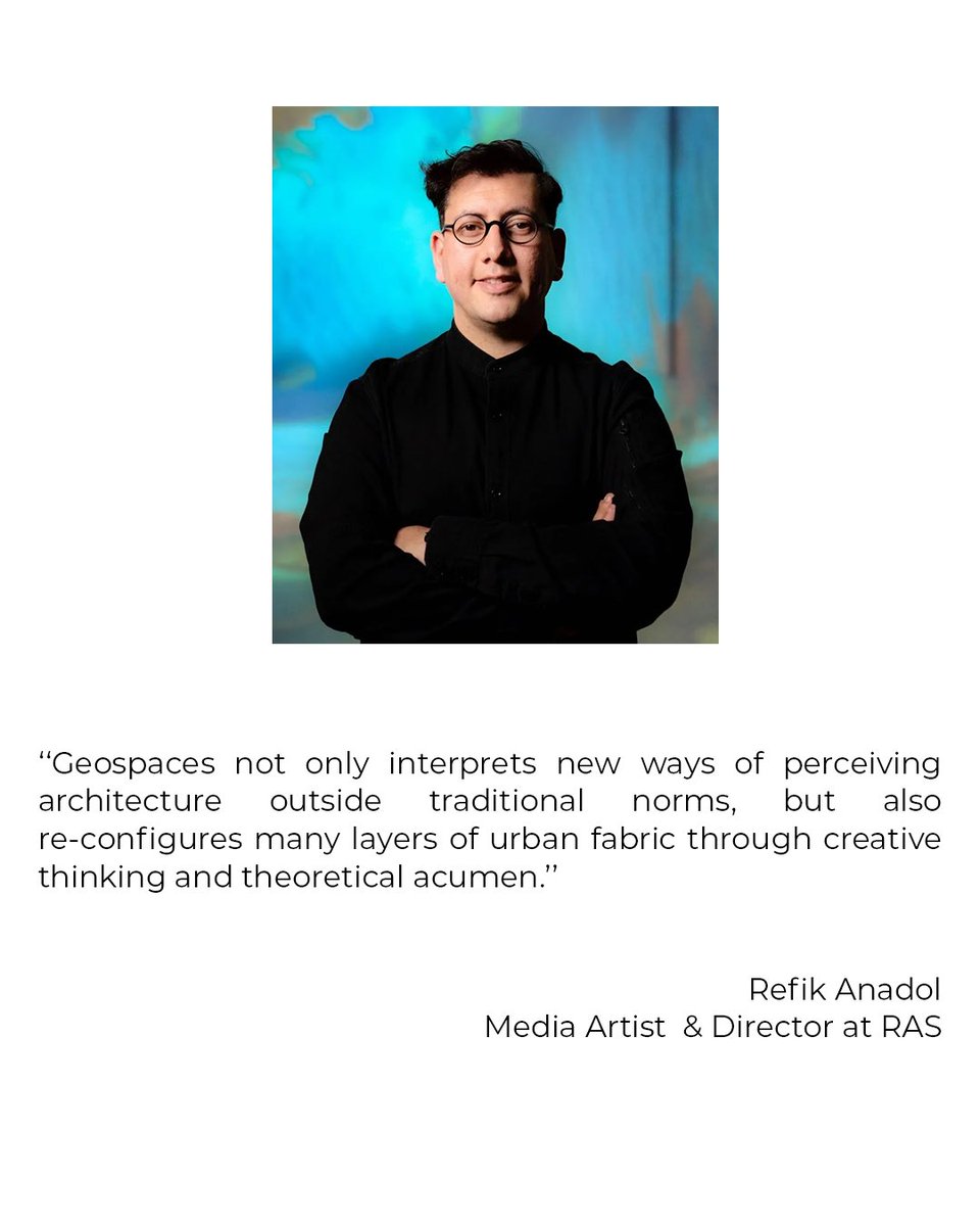 We extend our gratitude to <a href="/refikanadol/">Refik Anadol</a> for his insightful review of the book ‘Geospaces’. 

Credits: 
1 - Renaissance Dreams, Palazzo Strozzi by Refik Anadol
2 - Quantum Memories by Refik Anadol
3 - Living Architecture, Casa Batlló by Refik Anadol 

 #geospaces #refikanadol