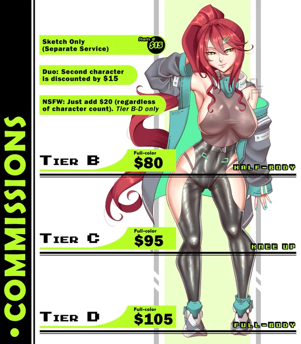 Waitlist - Opened!  #VGenWill take 2 solos or 1 duo; I may start working on it on April but will do the drafts/proposal this month. A new tier, Sketches, is now available (starts at 15 USD).Details and my VGen forms on the  