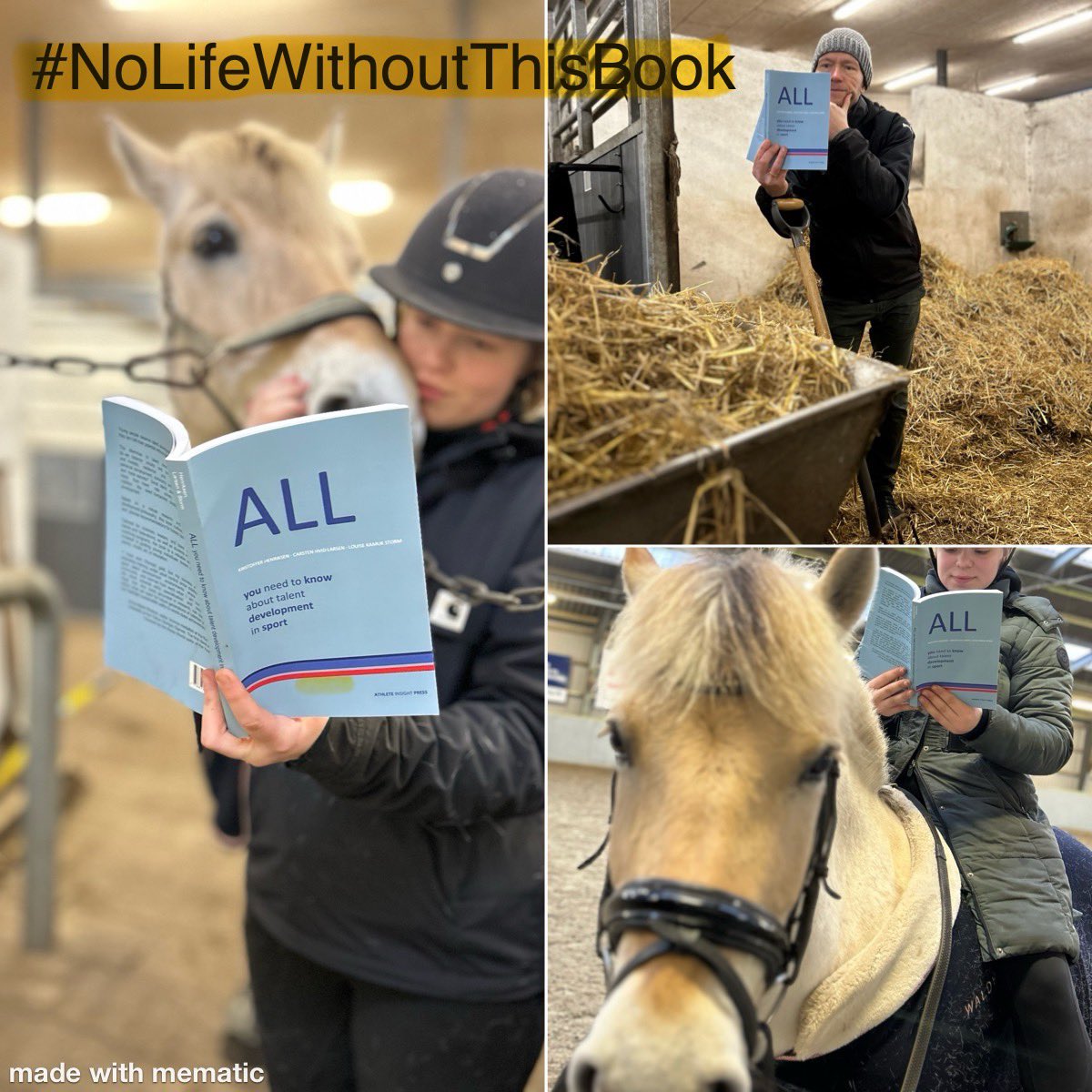 #NoLifeWithoutThisBook All you need to know about talent development in sport. Even the horse enjoyed the book - at least as much as I enjoy cleaning its stable. We only have the fun we make ourselves. Get the book at your local Amazon store.