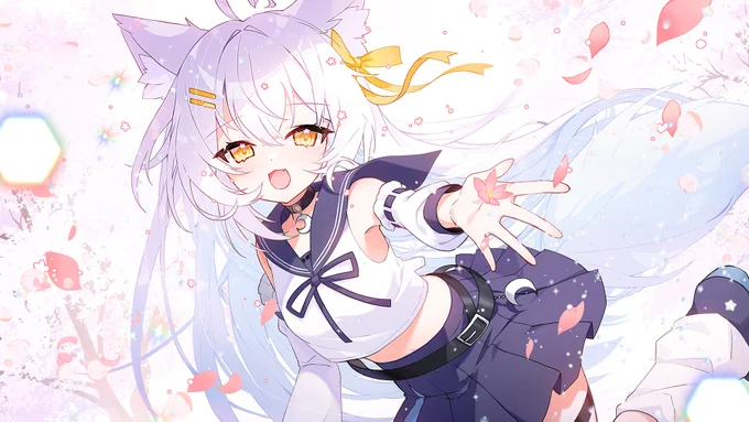 かわいい残见月のイラストを 描かせて頂きました。#Commision 