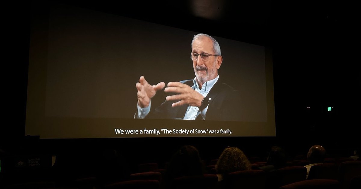 Special screening of the film #LaSociedadDeLaNieve at @Kambri_ANU with the support of @EmbEspAustralia and ANU Film Group @Uruguay_Natural @MECUruguay They have always been our heroes and they will always be our winners @thenandoparrado @rjcanessa @carlitospaez @pfvierci