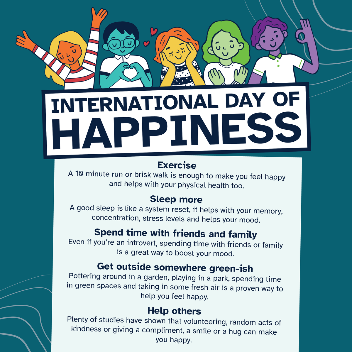 With everything that’s going on in the world today it can be difficult to find something to be happy about. This #InternationalDayOfHappiness we’ve put together a list of happiness ideas.