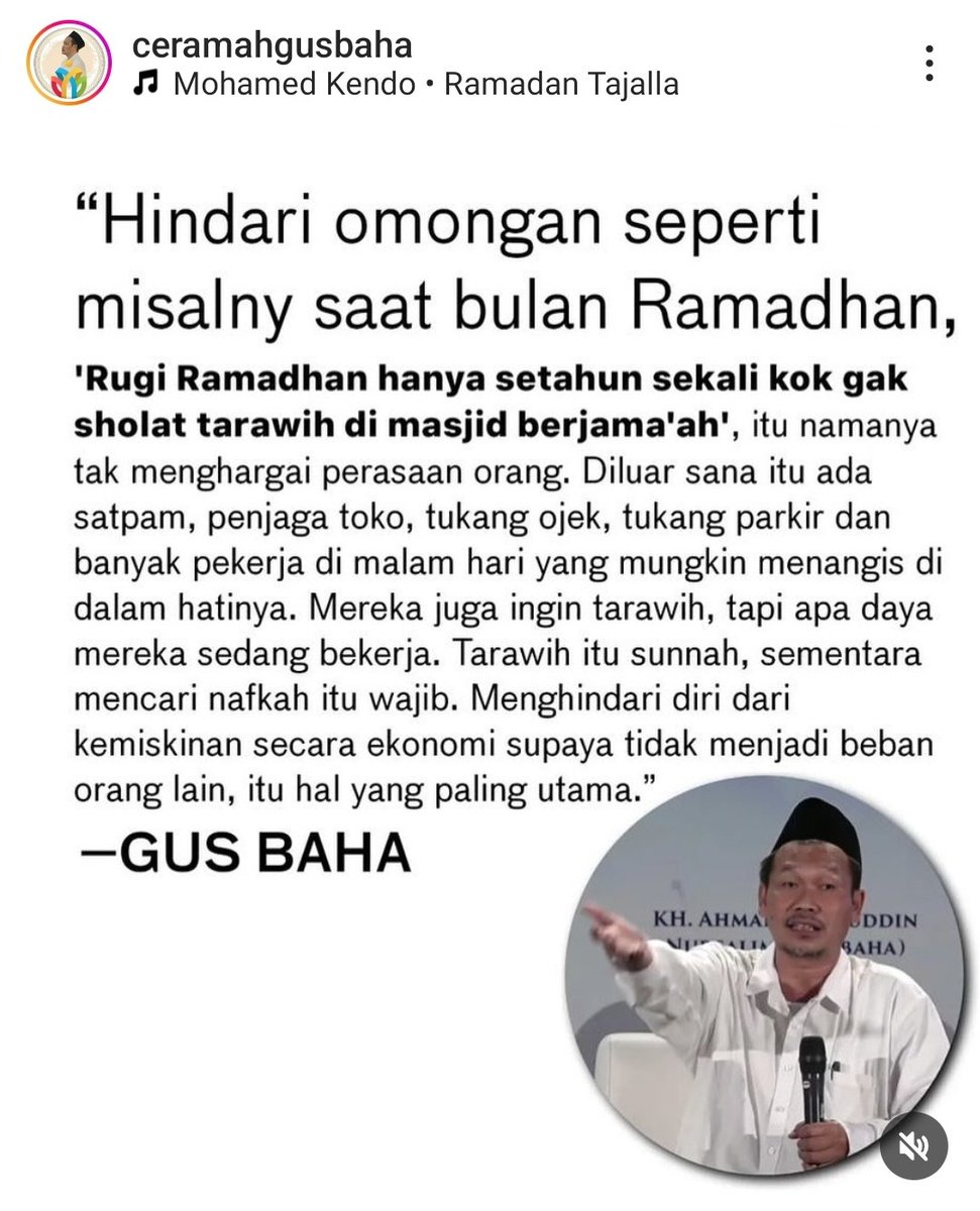 iimfahima's tweet photo. Pesan dari Gus Baha bagi yang menjalankan puasa Ramadan.

Selamat berpuasa, teman-teman.

Semoga sehat, lancar, dan Ramadannya penuh barokah. https://t.co/PmERAnNdts