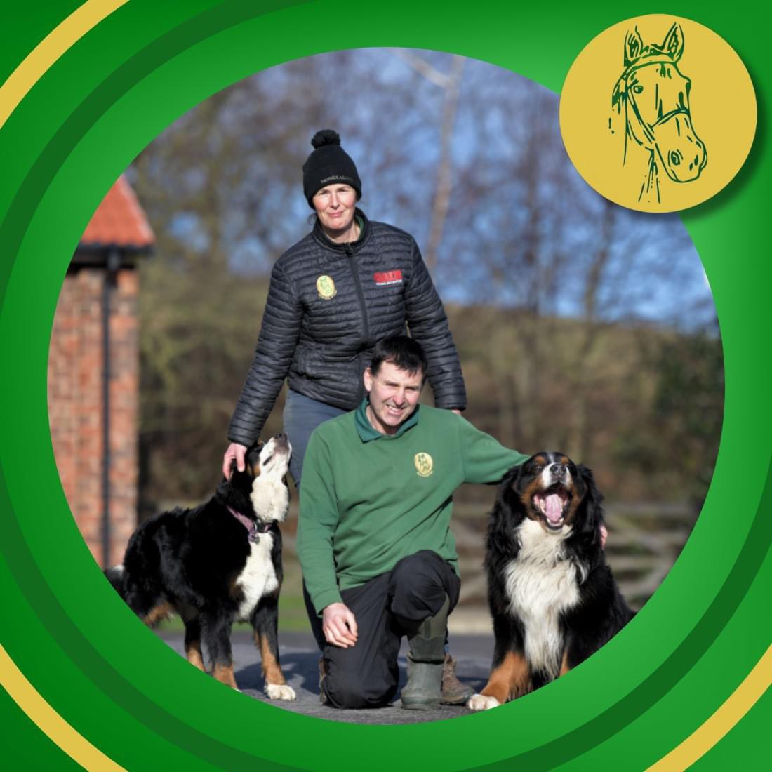 Meet our exceptional management team at Elwick Stud, led by Garry Moore and his wife Louisa. Don't forget to say hello to their beautiful Bernese Mountain dogs Heidi and Kholi who are always eager for a delicious treat! 🐶🐾 #ElwickStud #OneBigFamily