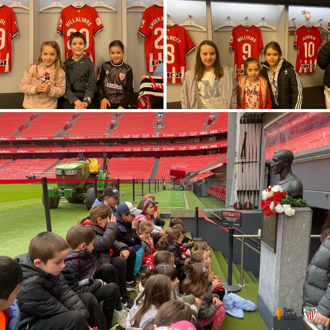 sanfidel_ikas's tweet photo. ⚽🔴⚪ Bisita ederra San Mamesera. Gure ikasleek estadioaren bihotza eta museoa ikusi ahal izan zituzten. #Esperientzia zirraragarria, Athleticen aparteko #kirol une honetan, denok gozatzen ari garena.

#SanFidel #Gernika @AthleticClub https://t.co/dUZWboyAI7
