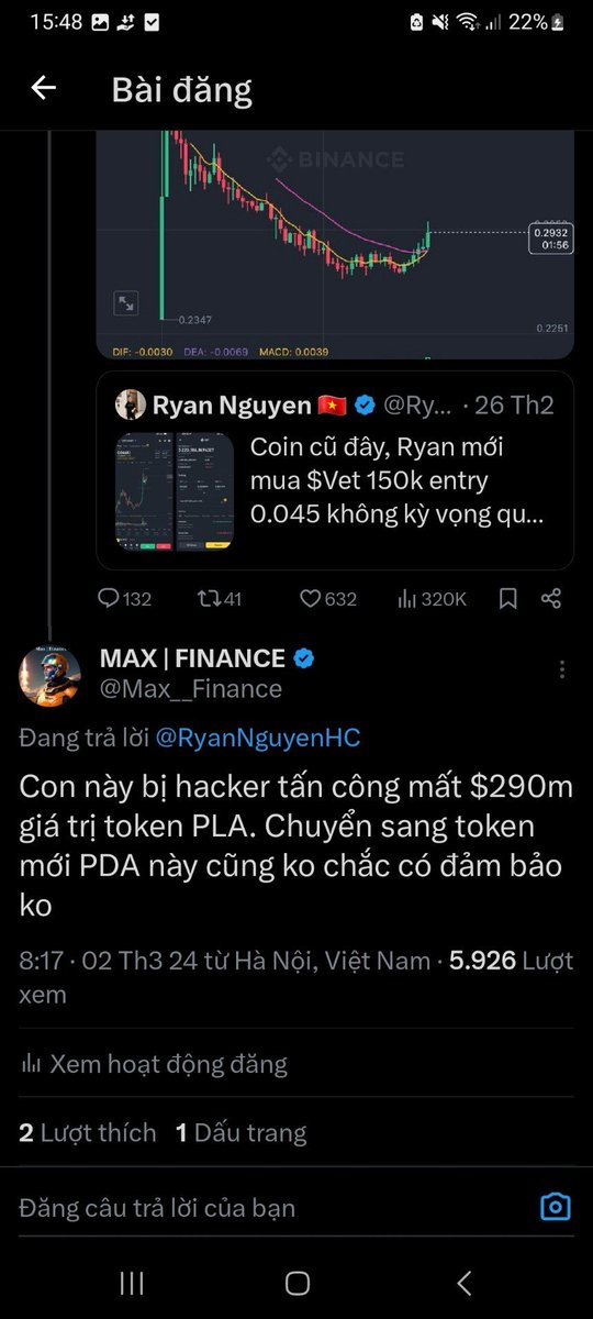 Max__Finance's tweet photo. Cảnh báo!!!

Bữa trước mình cũng check var con $PDA này và đã đưa ra cảnh báo. Nhiều anh em đang hy vọng vào việc "thay tên đổi chart" sẽ khởi sắc 😂

Sau sự cố bị hacker tấn công thì lỗ hổng chưa được xử lý. Hướng giải quyết cũng chưa rõ ràng, chỉ tập trung vào việc thay tên để đối phó truyền thông.

Giờ lại bị sàn lớn delist nữa, không rõ team sẽ hành động ra sao. Dự án sẽ đi về đâu? 
Anh em tự tìm hiểu và cân nhắc, thân ái.