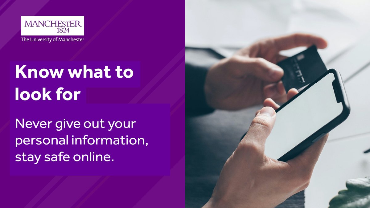 UoM_ITS's tweet image. Got an email asking you to enter your username and password? STOP – this could be phishing. 

Know what to look for and how to report it – read our phishing advice: itservices.manchester.ac.uk/cybersecurity/…