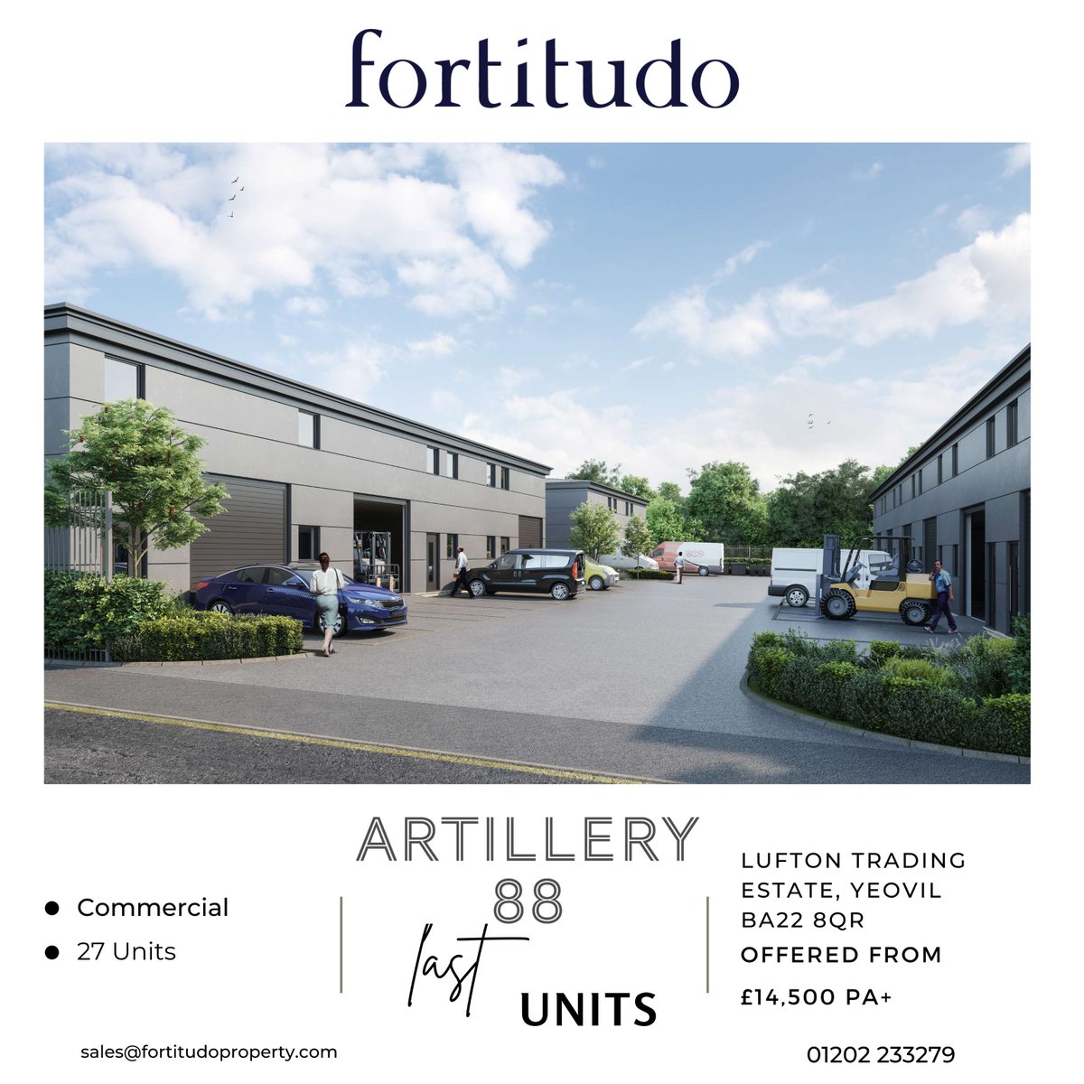 FortitudoLtd's tweet image. ARTILLERY 88

27 self-contained commercial units with allocated parking ranging from 1136sq ft – 1593sq ft, To Let.
Artillery 88 is positioned on Yeovil’s premier Business Park, Lufton Trading Estate.
#CommercialUnit #Yeovil##Artillery88 #CommercialDevelopment #OfficeSpace