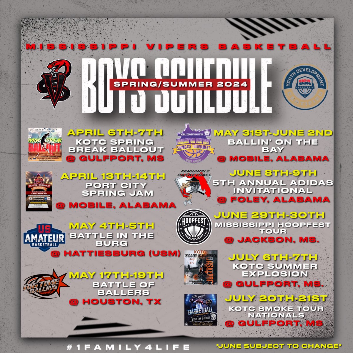 MSvipersbball's tweet photo. 🔥 2024 Travel Schedules 🔥
Varsity Girls &amp; 15u Boys!! https://t.co/LExE1DXTKH