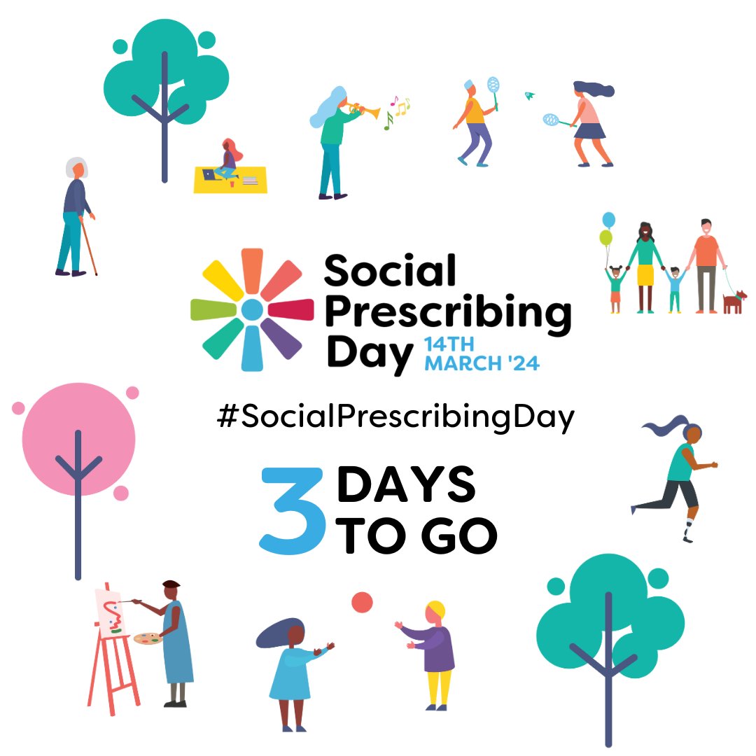 Only 3 more days until #SocialPrescribingDay 👏 Did you know that you can view events happening for Social Prescribing Day? Find more: ow.ly/cSx150QJeUx