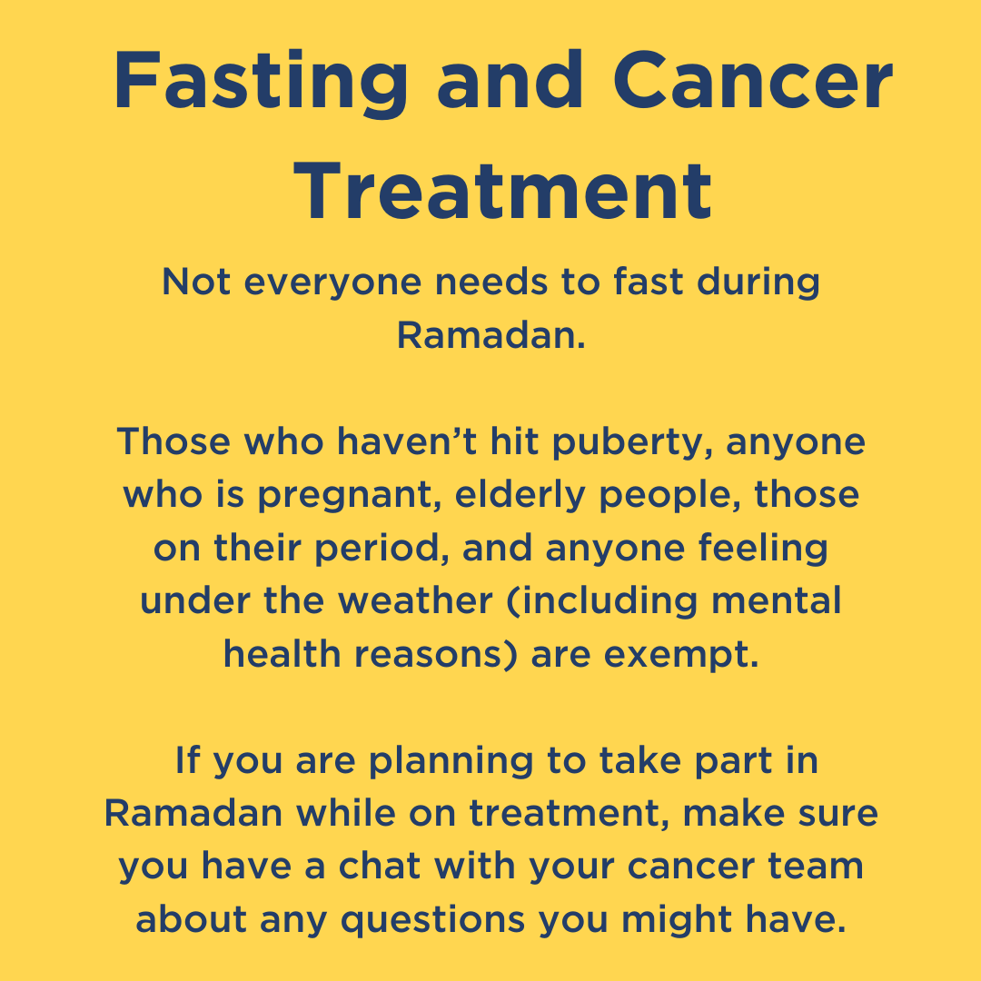 Ramadan for 2024 starts in the beginning March 2024🌙 Some people don’t have to fast during Ramadan and those include those who have been diagnosed or are currently undergoing cancer treatment.