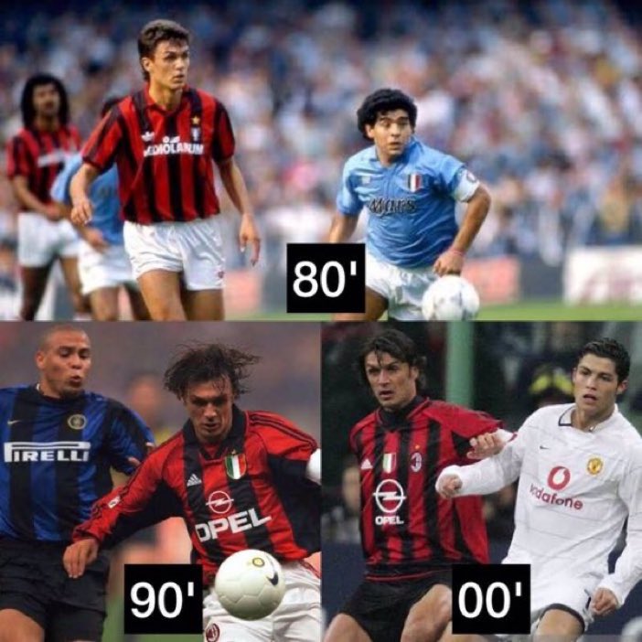 Paolo Maldini played in different eras with the best: