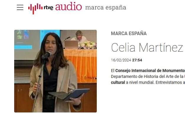 El pasado 16 de febrero rtve entrevistaba a nuestra directora de la revista, Celia Martínez Yáñez, por su pertenencia al Consejo Internacional de Monumentos y Sitios (Icomos). En ella explica qué es ICOMOS y en qué se trabaja.
Enlace:

rtve.es/play/audios/ma…