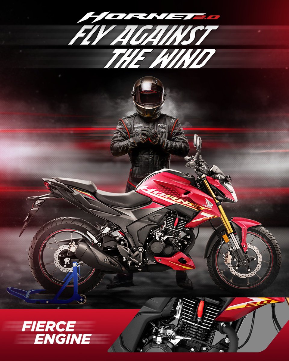 RajeeGoa's tweet photo. The Hornet 2.0 features a powerful Fierce Engine that unleashes unmatched strength. The eco-friendly BS-VI engine ensures your journey is both thrilling and eco-friendly.
#Honda #hornet #PowerOfDreams #honda2wheeler #goarajee #hondabikes #margao https://t.co/Ny0hNyh0bz
