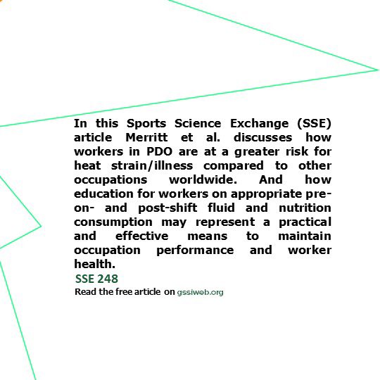 The new #GSSI Sport Science Article discusses hydration and nutrition for workers in physically demanding occupations, as well as the risks they face, and practical strategies to support. For more information bit.ly/4a5dyBU