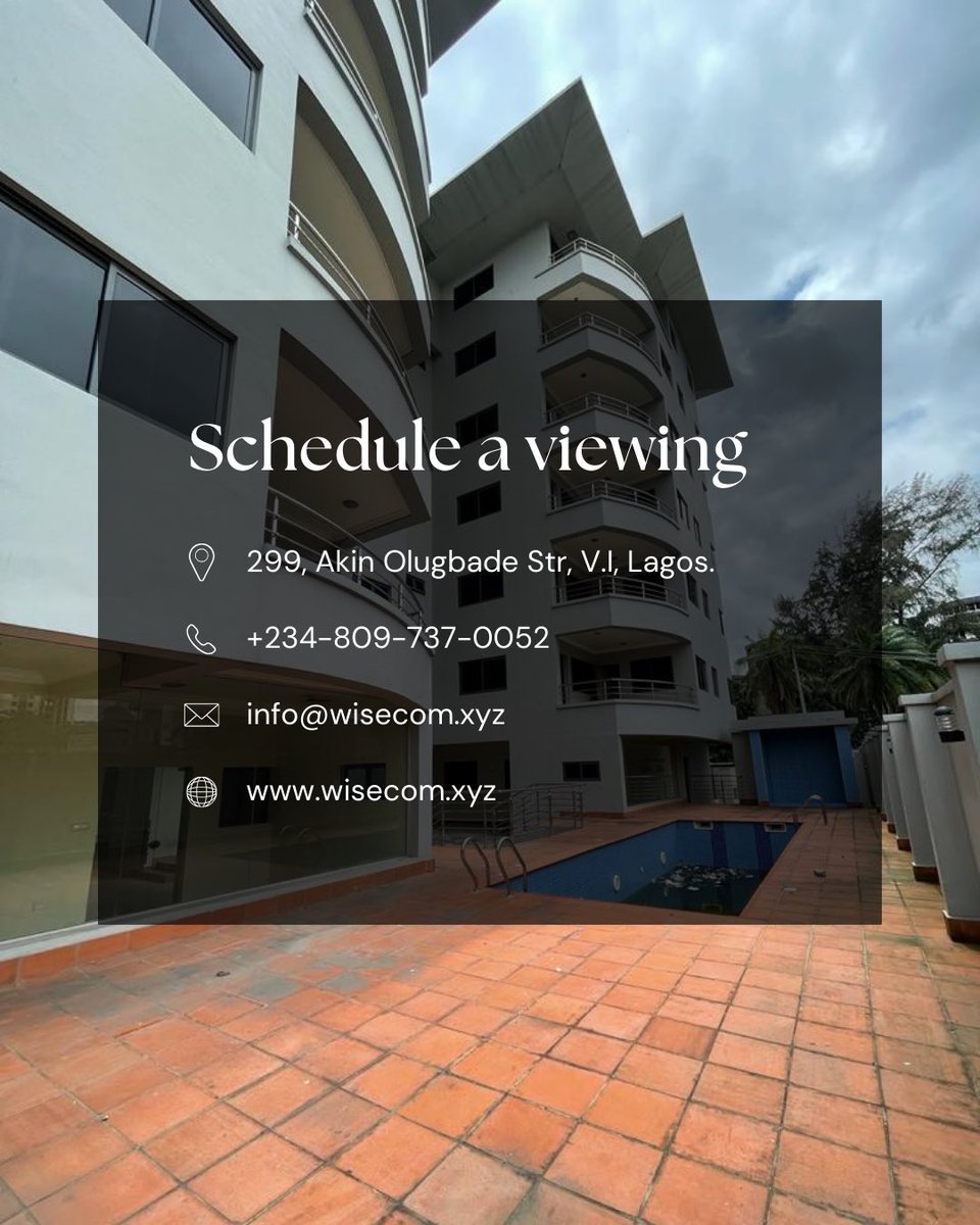 WeAreWisecom's tweet photo. - Master Suite With Walk-in Closet
- Fantastic Sanitary Wares et..
Selling Price: N420 million Naira per unit.
Option for Lease is available at N15m P/A.
.
Tel: +2348097370052, 08036304500
Website: https://t.co/dsbVTluJpu
.
#wisecom #realtorinlagos #ikoyigolfclub https://t.co/kb2kS9GmPn
