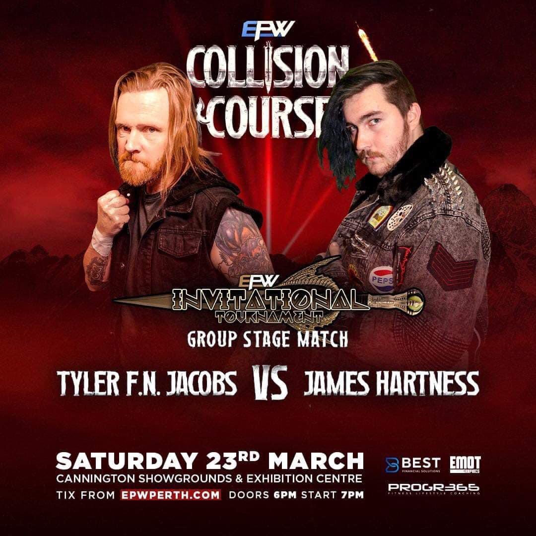 MATCH ANNOUNCEMENT FOR EPW Collision Course 2024

2024 Invitational Tournament Group Stage Match
Tyler “FN” Jacobs vs James Hartness

To say that the Invitational Tournament is going to kick off with a bang would be the understatement of the century.