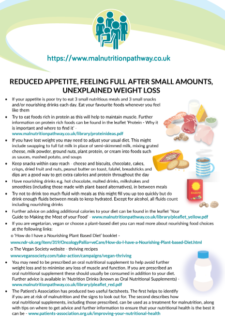 March brings us #NationalNutritionMonth &amp; #NHWeek -  raising awareness of the importance of good nutrition. Maintaining good nutrition with a reduced appetite can be challenging. Our resource of the month is our reduced appetite patient factsheet - bit.ly/49o7zIt
