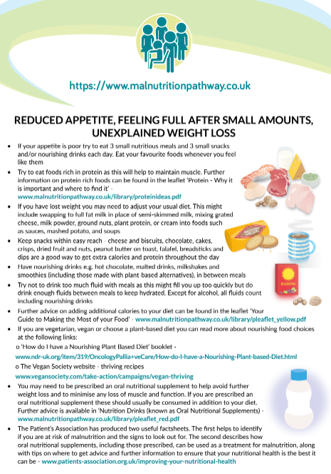 March brings us #NationalNutritionMonth & #NHWeek - raising awareness of the importance of good nutrition. Maintaining good nutrition with a reduced appetite can be challenging. Our resource of the month is our reduced appetite patient factsheet - bit.ly/49o7zIt