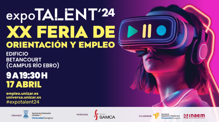 bibliounizar's tweet photo. XX Feria de Orientación y Empleo de la @unizar #expoTALENT’24:
📅 17 de abril 🕒 9-19:30h
📍 Edificio Betancourt, Campus Río Ebro
✔️Más de 85 empresas confirmadas
https://t.co/MsrXOUtR08
❗🔎 Además, están buscando voluntarios (0.5 ECTS): https://t.co/uspXxO6k2M https://t.co/mfZxoS266e