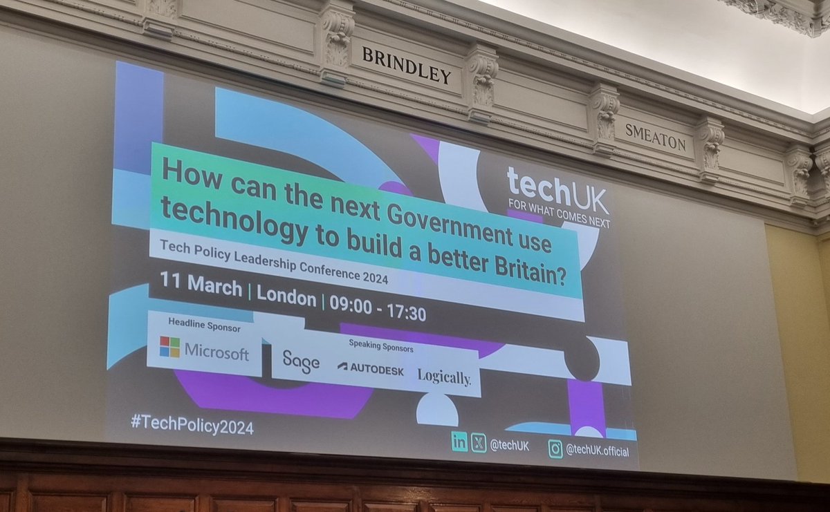 Looking forward to today's conference facilitated by @techUK  #TechPolicy2024