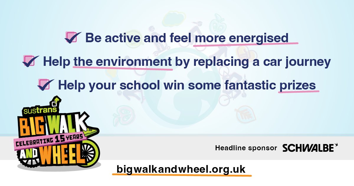 The #BigWalkandWheel is here! We are excited to see so many schools make active journeys a priority this week. Here's just three reasons to get involved 👇 Find more info on how to cycle, scoot, walk & wheel to school with @Sustrans this 11-22 March 👉 bigwalkandwheel.org.uk