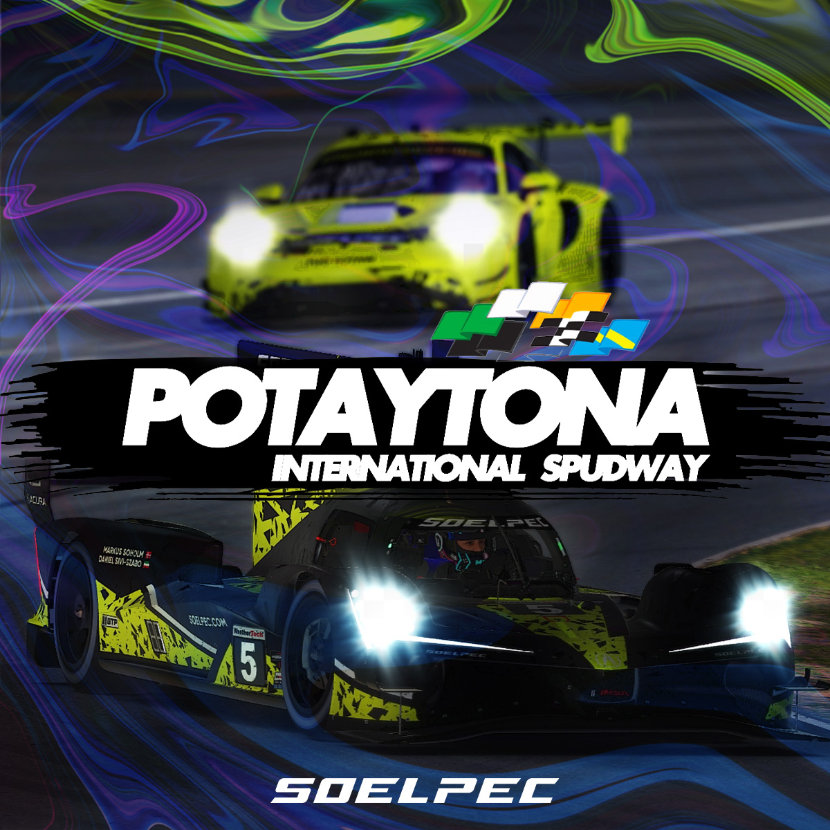 soelpec's tweet image. What an amazing result in the POTAYTONA race🔥 

Our SOELPEC GTP team is pulling away with P1, while the GT3 team is also grabbing a strong P3! 💜
@MarkusSoholm  @Ssz_Daniel  @RobClarkRacing 
@Spetzen5 

Huge thanks to @ldusoswa for this great event! 🌟