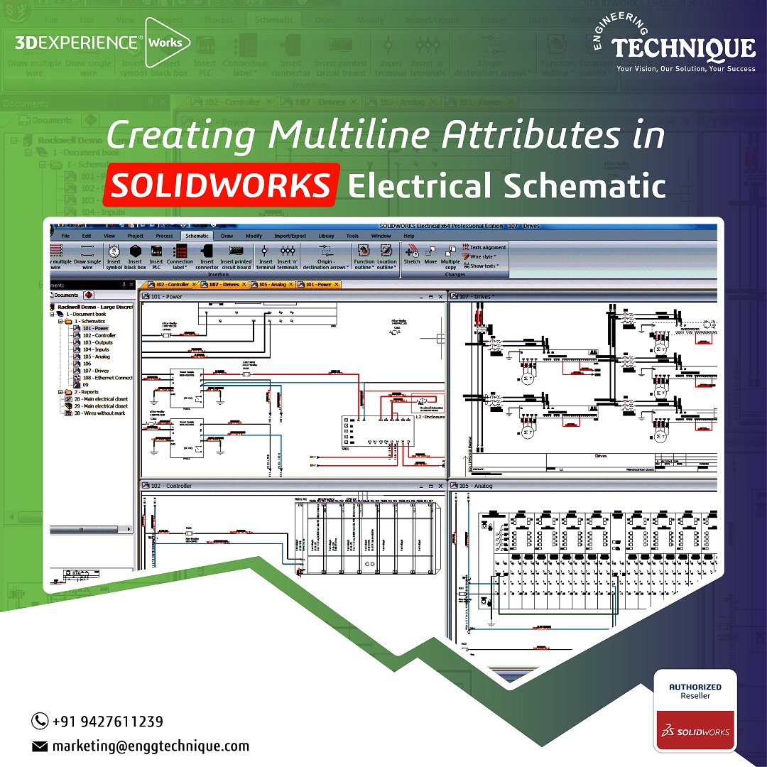 engg_technique's tweet photo. Learn how to effortlessly create multiline attributes in SOLIDWORKS Electrical Schematic and take your schematics to the next level. https://t.co/rrklELLvXY
#SOLIDWORKS #ElectricalDesign #EngineeringTechnique https://t.co/vBtyPIfPwM