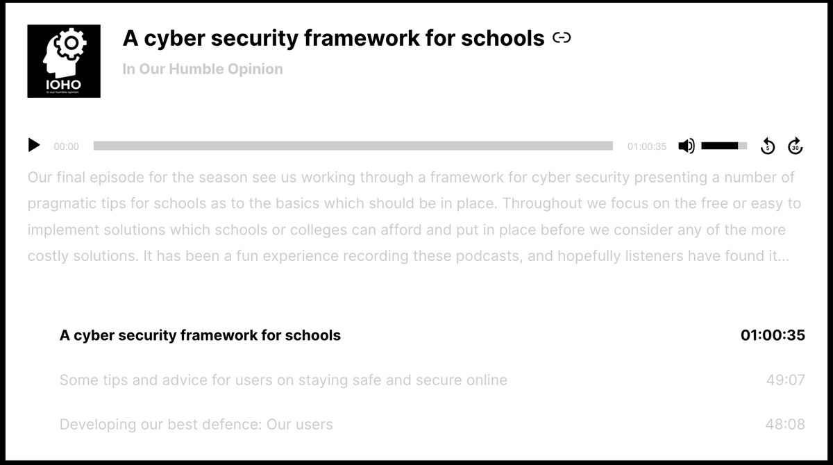ICTEvangelist's tweet photo. Have been enjoying listening to @garyhenderson18's podcast with Ian Stockbridge #IOHO - In our humble opinion, focusing on #Cybersecurity in schools. Check it out here: https://t.co/zHeEAMcsCU #EdTech #EduTwitter https://t.co/QBi0VOkMRf