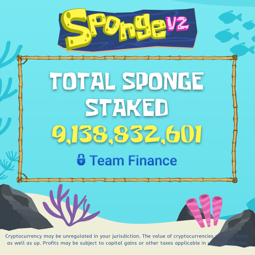 spongeoneth's tweet photo. Staking update! 🚀🧽

We now have over 9,138,851,394 $SPONGE tokens staked with a value of $27,864,372.8. 🤯

Stake your tokens today and enjoy our impressive current APY of up to 177%. 💪

#Sponge #Memecoin #Crypto #Binance https://t.co/PAqXyz5L6F