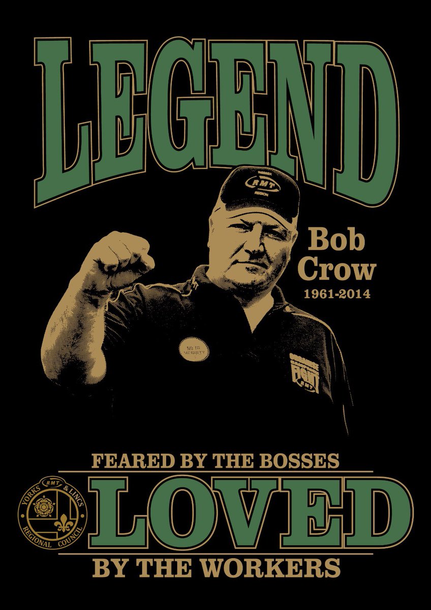 donation). Payment details in the confirmation email. Let's keep Bob's spirit alive! #BobCrow #TradeUnion #Legacy @RMTunion @RMTNorthEast @RMTedinburgh @rmtmansouth @RMTLTRPresident @RMTLiv5 @bakerloormt @RMTLondon @TUCYorksHumber @The_TUC @BannersHeldHigh