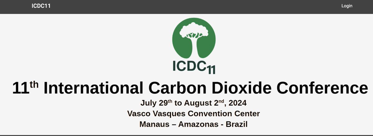 Five more days to submit abstracts for the ICDC11. Deadline: 15 March 11th International Carbon Dioxide Conference Manaus, Brazil eventos.galoa.com.br/icdc-2024/page…