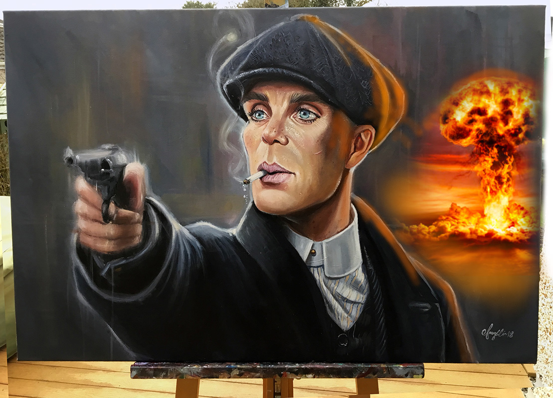 Huge congrats to Cillian Murphy. I don't have time to paint him again so posting OppenBlinder instead! #Oscars2024 #CillianMurphy #oppenheimersweep #Oppenheimer #bestactor #BestActorAward