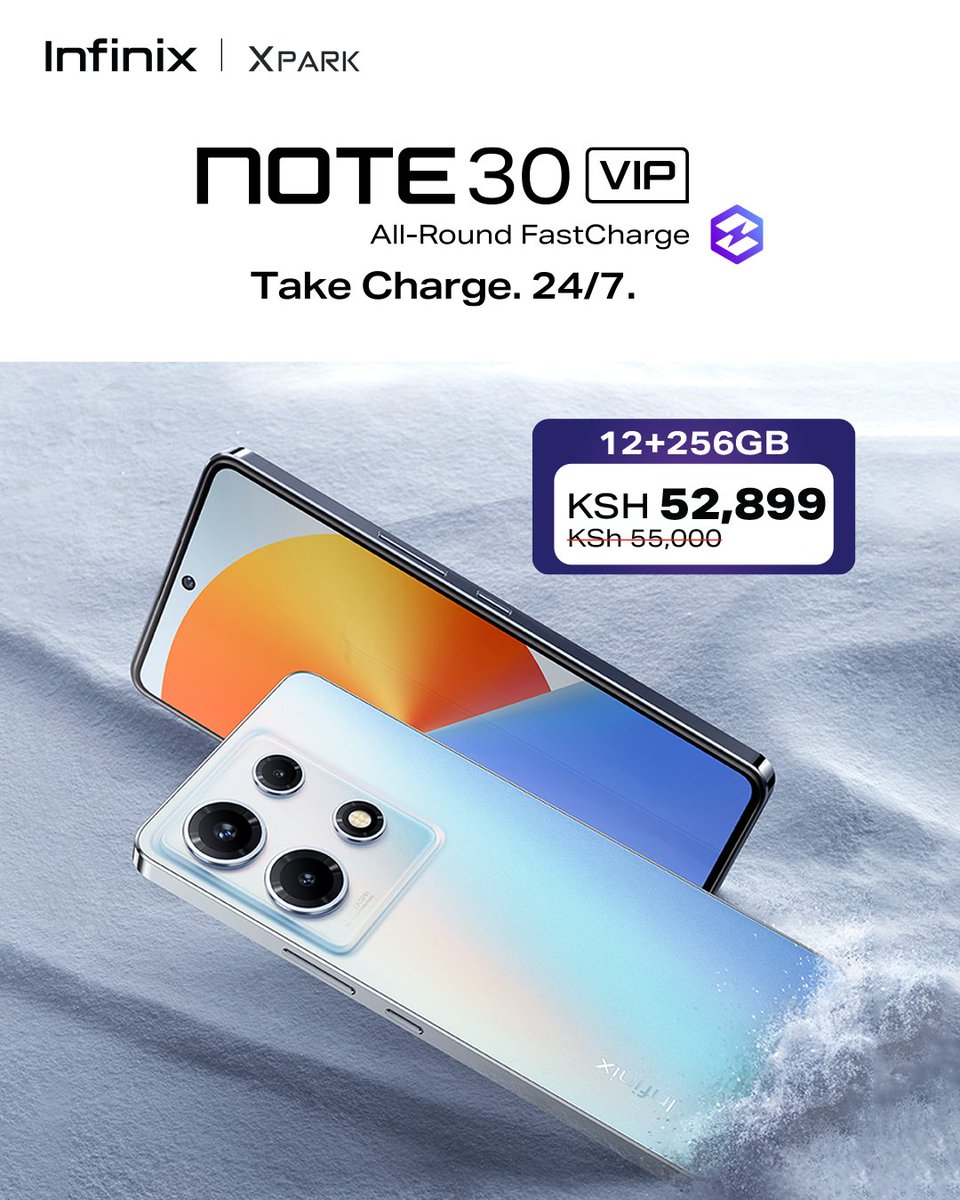 InfinixKenya's tweet image. Stand out from the crowd with the Infinix NOTE 30 VIP.
Click bit.ly/3PfsgOO to get yours today.
#InfinixNOTE30Ke