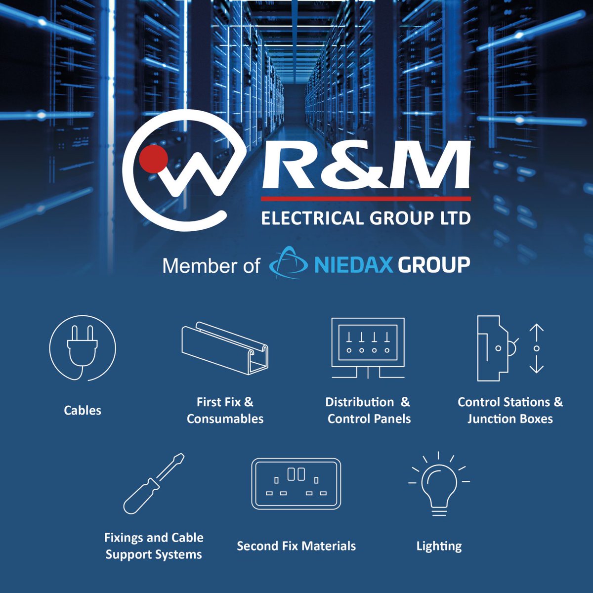 Power, specifically in the form of electricity, is fundamental to the successful running of #datacentres.  The variety of electrical products required to support this is vast. That’s where we come in. At R&M we can deliver #datacentre #electrical needs, from start to finish.