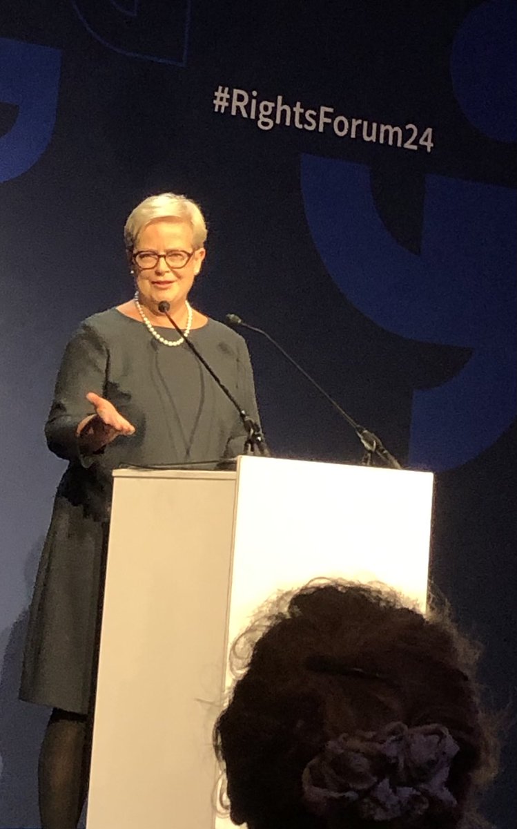TiinaJortikka's tweet photo. Inspiring opening by the new director ⁦@sirpa_rautio⁩ at ⁦@EURightsAgency⁩ as she welcomes participants to #RightsForum24 to discuss ways to promote fundamental and human rights #HumanRights #HumanRightsDefenders https://t.co/rv127V0scN