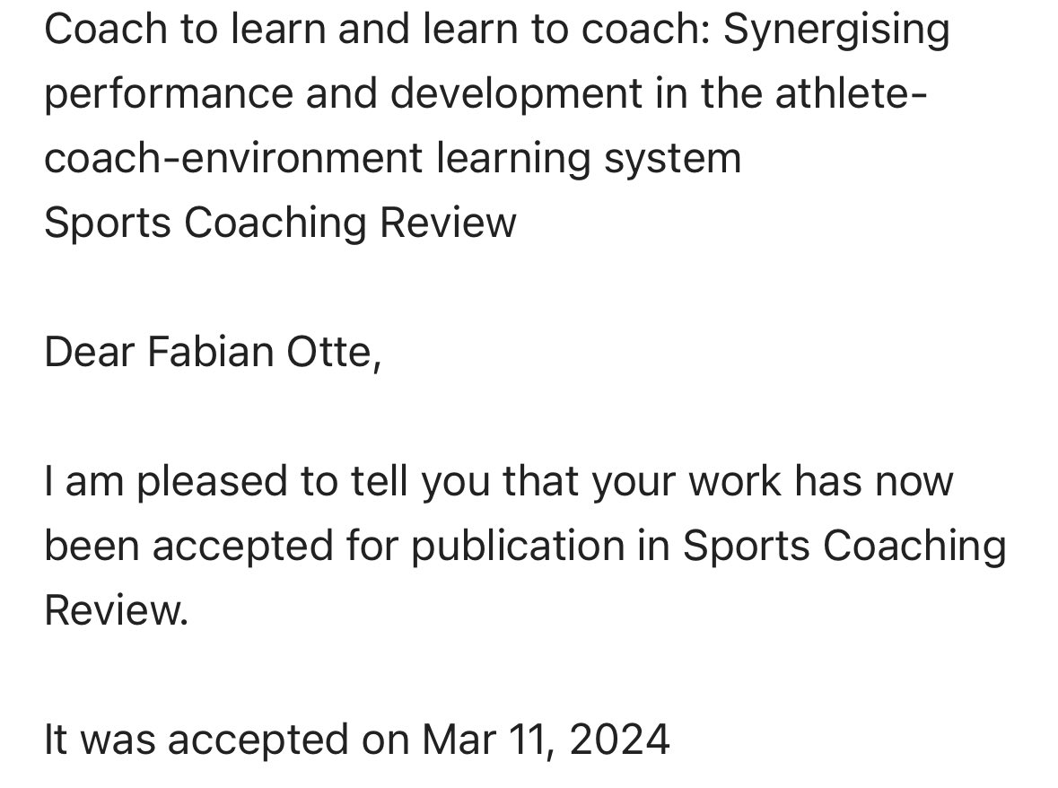 New paper coming soon… how do coaches learn and what roles do athletes play in this?… Thanks to Keith Davids, Martyn Rothwell, Matt Wood and James De-Mountfort for this collab🤝😊