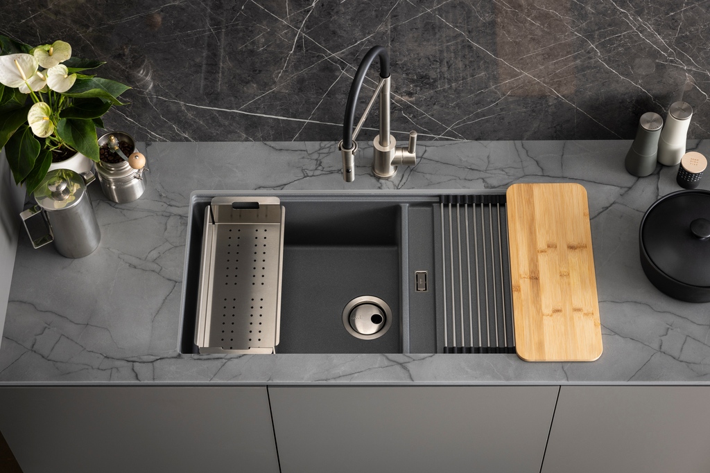 Streamline, simplify and synchronise your kitchens wash zone with Synchronist, our latest sink range offering large or compact granite sinks, with or without a drainer in either Matt White, Black or Metallic Grey 🔗 abodedesigns.co.uk/kitchen/sinks/… #Abode #workstationsinks #kitchens