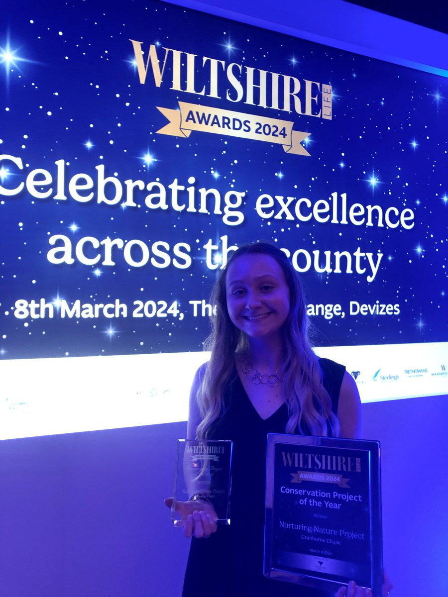 The Nurturing Nature Project 'Conservation Project of the Year' at the Wiltshire Life Awards on Friday!! It is great that the project has been recognised for all it has achieved and all of the volunteers who have engaged with the project! @CranborneChase @WiltsWildlife