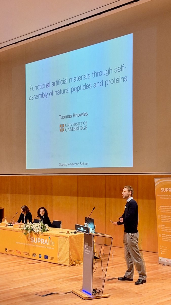 SupraLife (@supralife_eu) on Twitter photo Exciting start to Day 2! Tuomas Knowles, Professor & Head of the <a href="/KnowlesLabCamb/">KnowlesLab Cambridge</a> at <a href="/Cambridge_Uni/">Cambridge University</a>, kicks off the day with a captivating talk on “Functional artificial materials through self-assembly of natural peptides and proteins”. #SupraLife #SecondSchool #ConferenceDay2 Exciting start to Day 2! Tuomas Knowles, Professor & Head of the <a href="/KnowlesLabCamb/">KnowlesLab Cambridge</a> at <a href="/Cambridge_Uni/">Cambridge University</a>, kicks off the day with a captivating talk on “Functional artificial materials through self-assembly of natural peptides and proteins”. #SupraLife #SecondSchool #ConferenceDay2